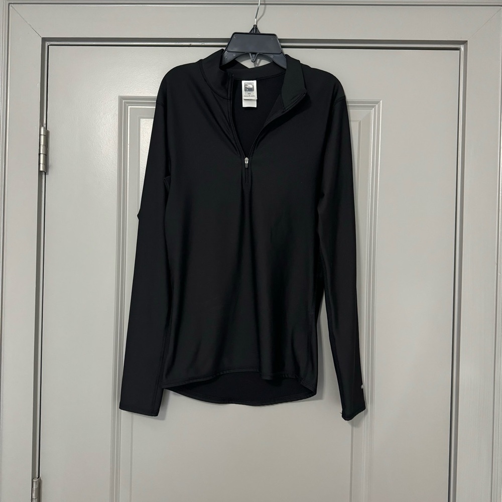 North Face Black Long Sleeve Quarter-Zip Top Size Medium